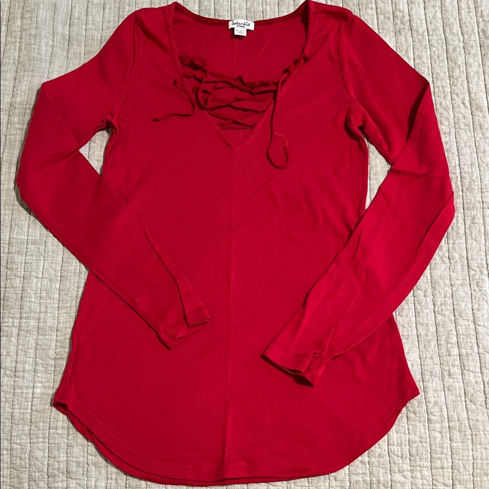 🔥🔥🔥Splendid LS LACE UP TOP